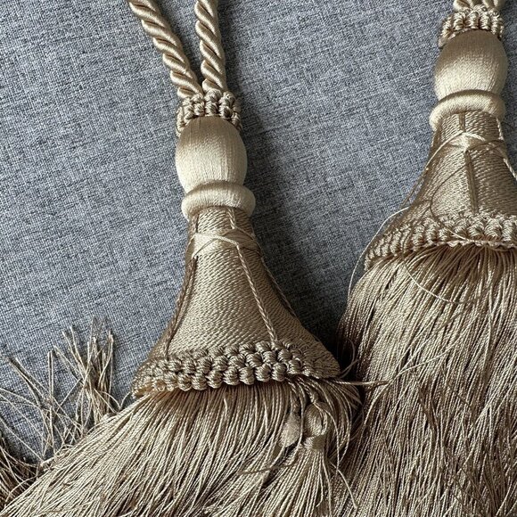 Set of 2 Curtain TiebackTASSEL Rope Cord Gold Thick - Picture 2 of 8